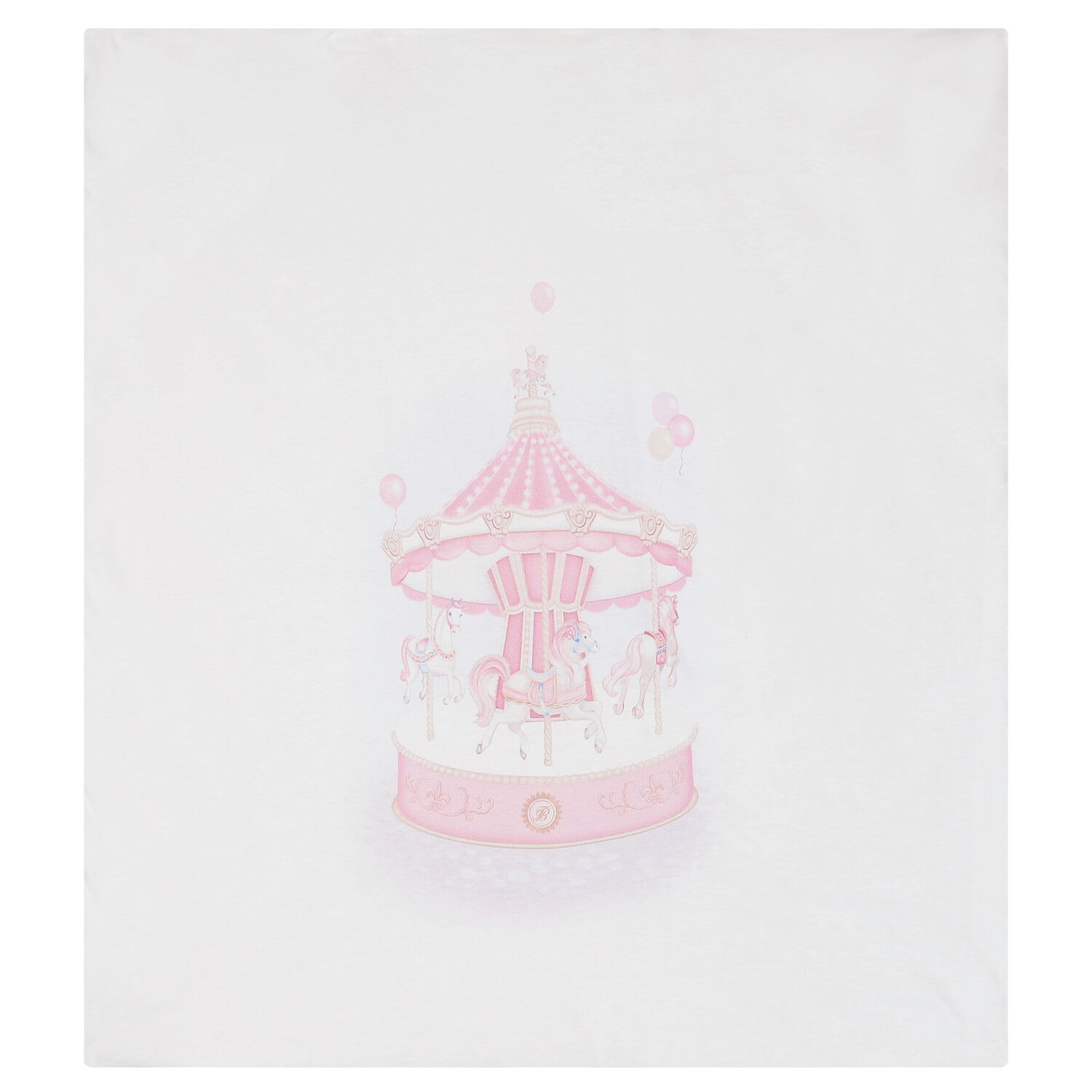 Baby Girls White & Pink Carousel Blanket, 2, hi-res image number null